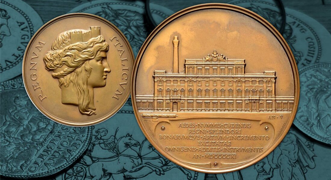 Il NUOVO PALAZZO della Regia Zecca in una RARA MEDAGLIA